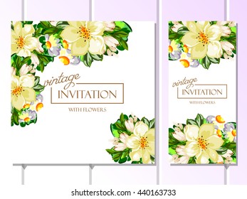 Invitation with floral background
