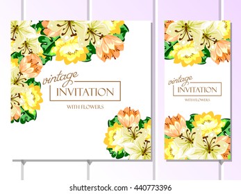 Invitation with floral background