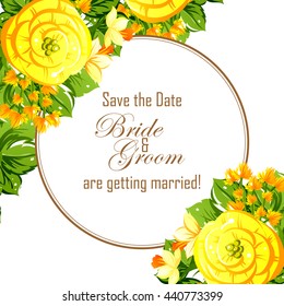 Invitation with floral background