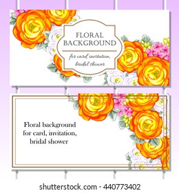 Invitation with floral background