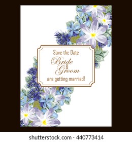 Invitation with floral background