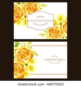 Invitation with floral background