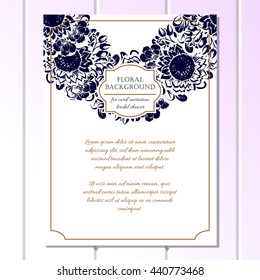 Invitation with floral background
