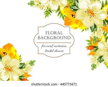 Invitation with floral background
