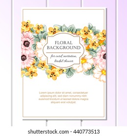 Invitation with floral background