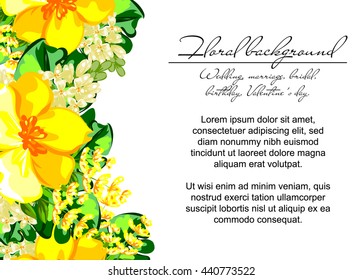 Invitation with floral background