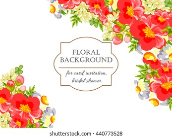 Invitation with floral background