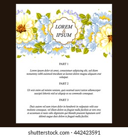Invitation with floral background