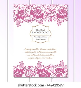 Invitation with floral background