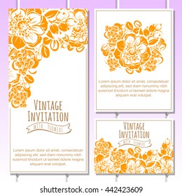 Invitation with floral background