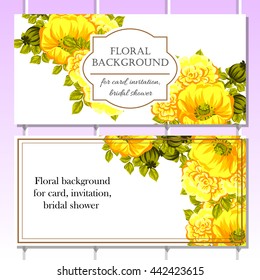 Invitation with floral background