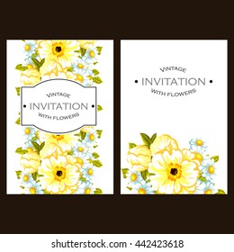 Invitation with floral background