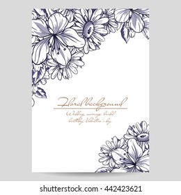 Invitation with floral background