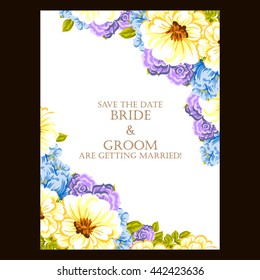 Invitation with floral background