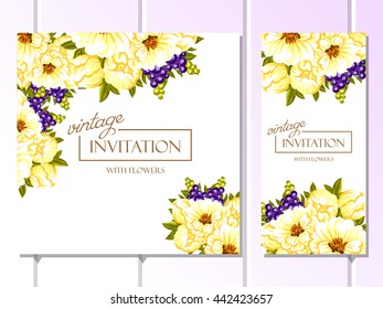 Invitation with floral background