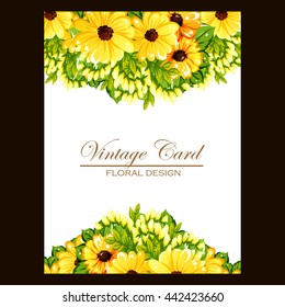 Invitation with floral background