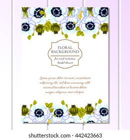 Invitation with floral background