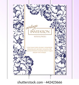 Invitation with floral background