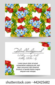 Invitation with floral background