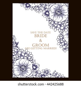 Invitation with floral background