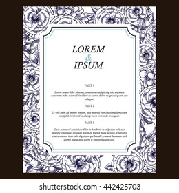 Invitation with floral background