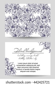 Invitation with floral background