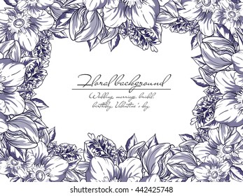 Invitation with floral background