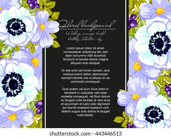 Invitation with floral background