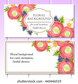 Invitation with floral background