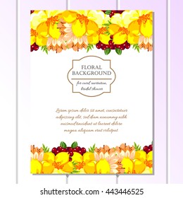 Invitation with floral background