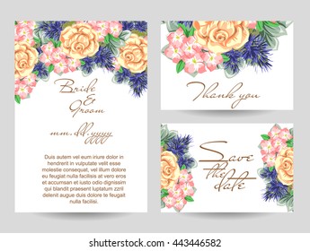 Invitation with floral background