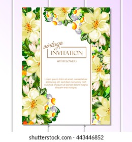Invitation with floral background