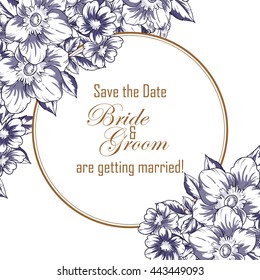 Invitation with floral background