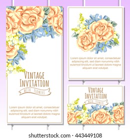 Invitation with floral background