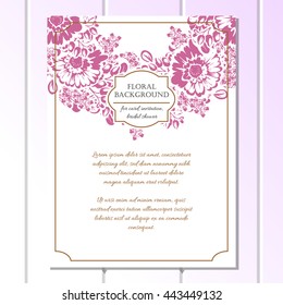Invitation with floral background