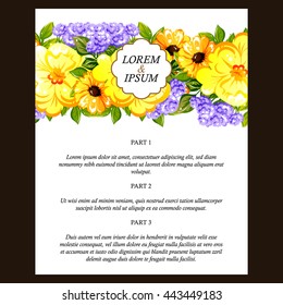 Invitation with floral background