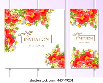 Invitation with floral background
