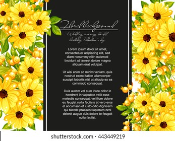 Invitation with floral background