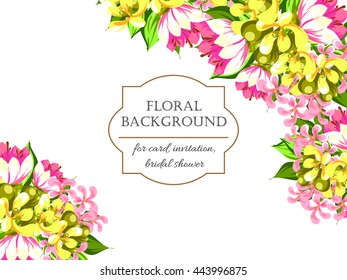 Invitation with floral background