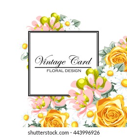 Invitation with floral background