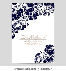 Invitation with floral background