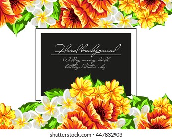Invitation with floral background