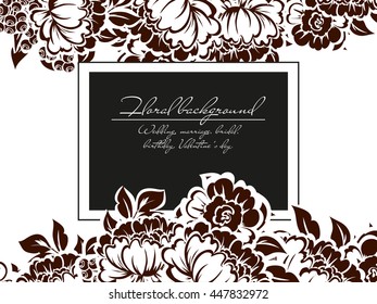 Invitation with floral background