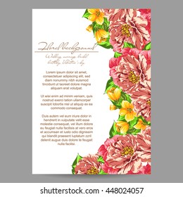 Invitation with floral background
