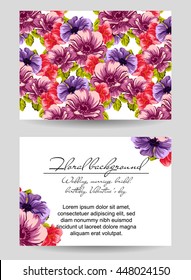Invitation with floral background