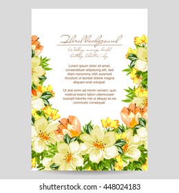 Invitation with floral background