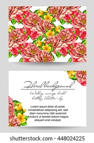 Invitation with floral background