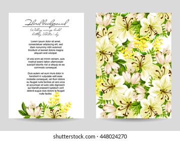 Invitation with floral background