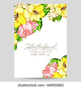 Invitation with floral background