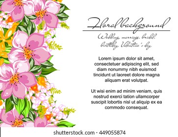 Invitation with floral background